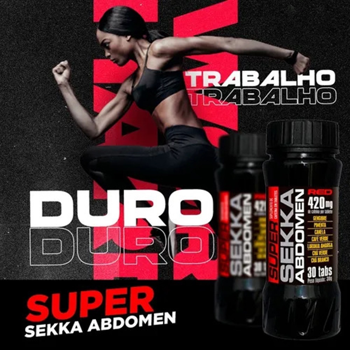 5 X Super Sekka Abdomen 30 Doses 420mg Cafeína Seca Barriga Frete Grátis