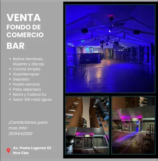 Venta Fondo De Comercio - Bar Equipado - Excelente Ubicación - B Nueva Córdoba