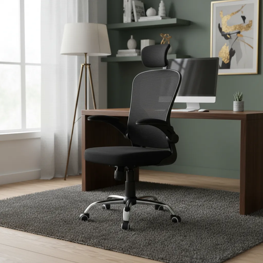 Cadeira De Escritório B100 Estofado Mesh Suporte Ergonômico Cor Preto Material do estofamento Malha