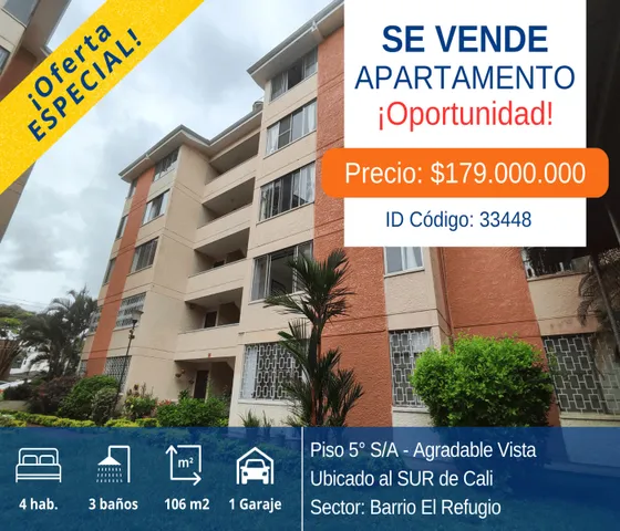 Se Vende Apartamento Para Flipping - Sur De Cali - El Refugio - Piso 5 S/a