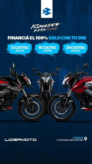 Bajaj Rouser Ns 160 Ug 2025 Financiada Solo Con Dni