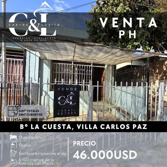 Venta Ph De 1 Dormitorio En B° La Cuesta, Villa Carlos Paz