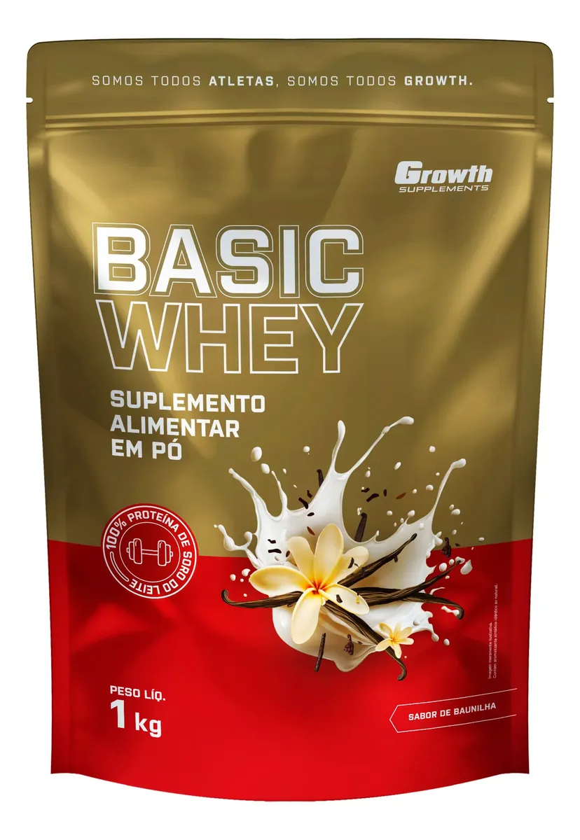 Kit Growth: Whey Protein Basic Baunilha 1kg + Creatina Monohidratada 250g