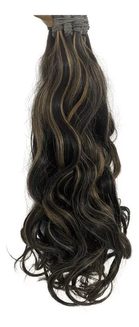 Cabelo Humano Ondulado Mega Hair 60cm, 50grs Pontas Medias Cor Castanho