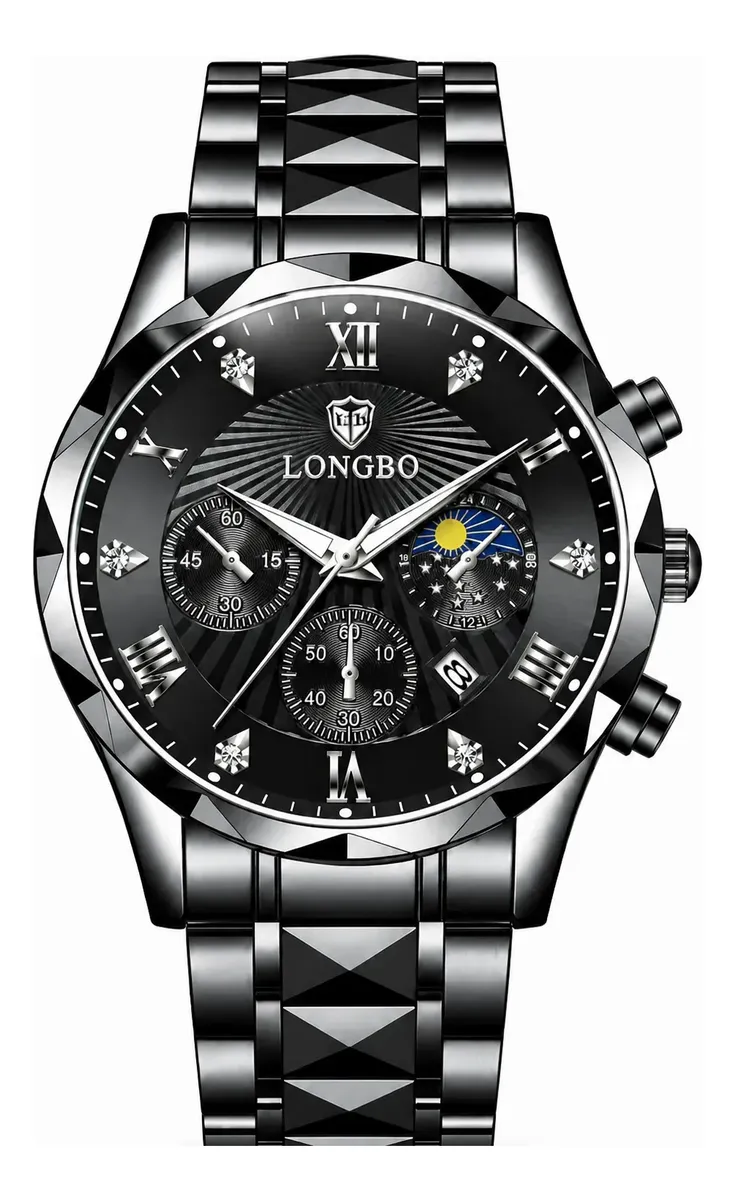 Relógio Masculino Longbo Luxo Aço Inox Quartz 30m Presente