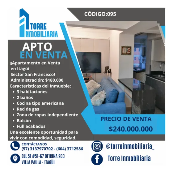 Apartamento En Venta En Itagüí  Sector San Francisco