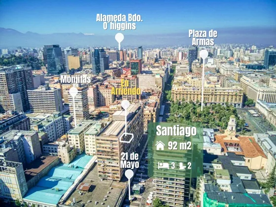 Departamento En Arriendo En El Corazón De Santiago