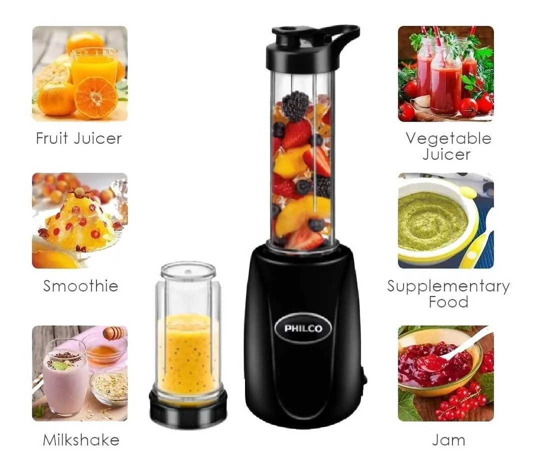 NUTRI PROCESADOR FAMILIAR VITACARE 4916 VASO PLASTICO 2 VASOS SPORT AZUL 4916 - Código: 4916 | Compra en Guadalajara