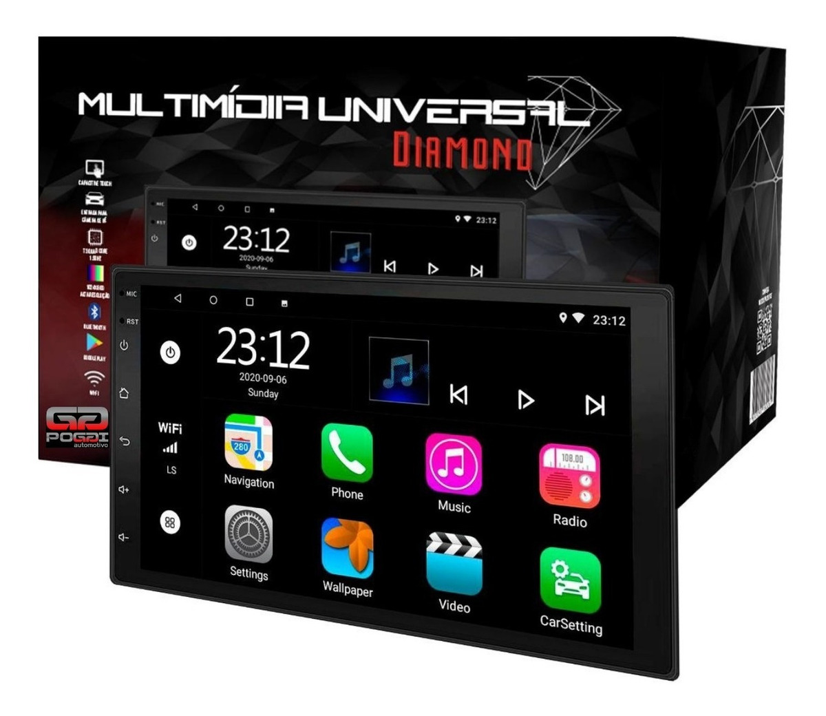 Multimídia Universal 2 Din Android 10 Gps Bt Wifi Usb Mp5