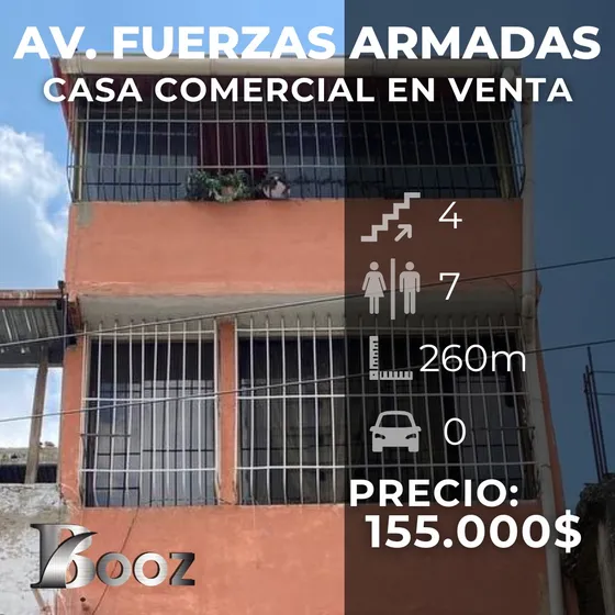 Venta De Casa Comercial 7 Locales, Av. Fuerzas Armadas, Pie De Calle