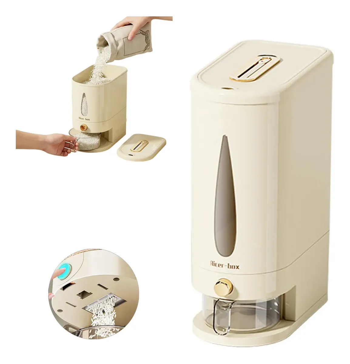 Dispenser De Arroz 5kg C/ Copo Medidor | Vedação Hermética