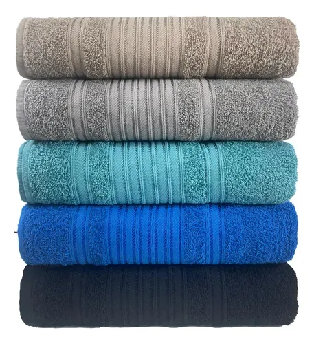 Kit C/ 5 Toalha De Banho Gigante 80x1,50 Atacado+cor-sortida Multicolorido Lisa