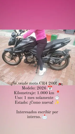 Moto Cr4 200 Negra Casi Nueva Con Un Mes De Uso