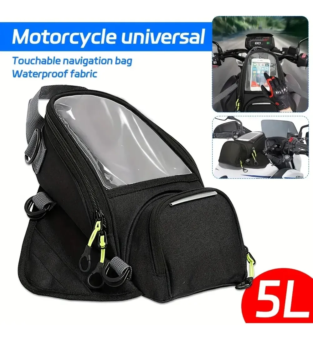 Bolsa De Tanque Para Moto Com Ímã, Impermeável E 4 Bolsos — foto 6
