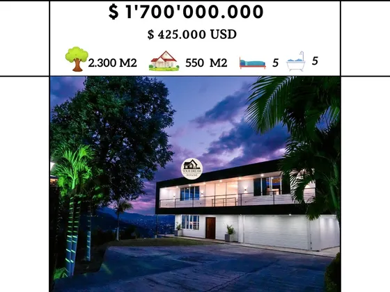 Finca En Norteamérica Con Excelente Vista- Sala De Cine Y Lujo. Finca En Copacabana Moderna. Casa En Norteamérica Moderna 