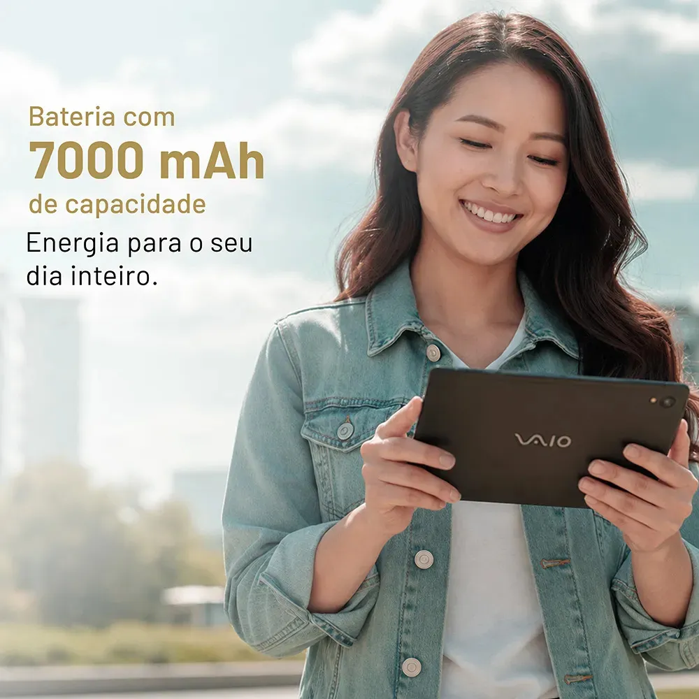 Tablet Vaio Tl10 8gb 128gb Octa-core, Tela 10.4 2k, 4g Wifi, Câmera 8mp + Selfie 5mp, 7000mah, Android 13, Com Teclado De Conexão Inteligente  Preto