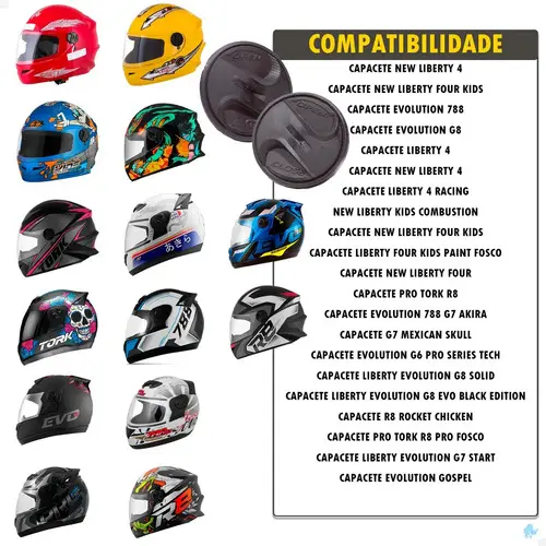 Parafusos Botão Trava Encaixe Da Viseira Capacete R8 Protork