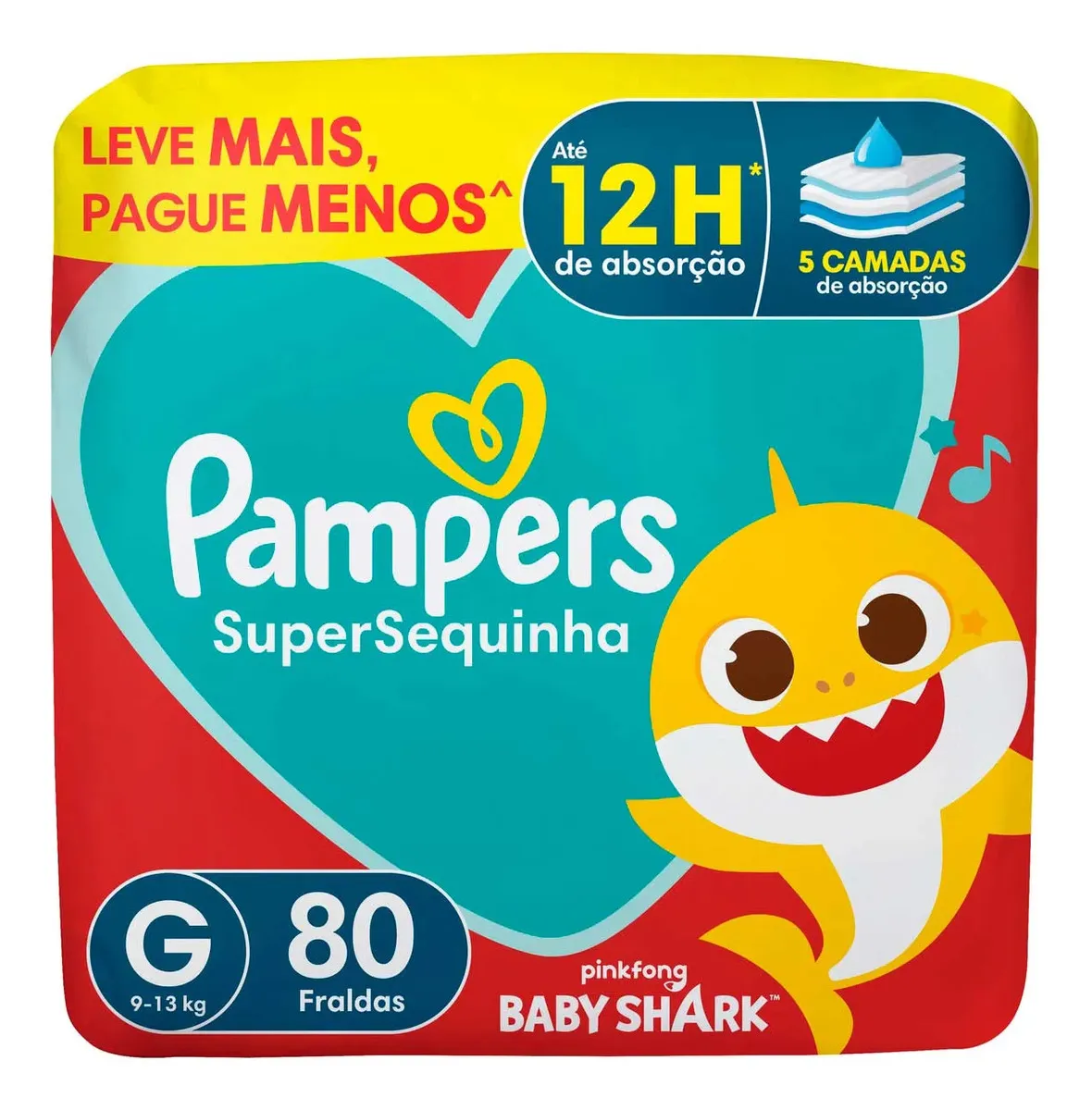 Fralda descartável Pampers Supersequinha, Tamanho G 80 Unidades,