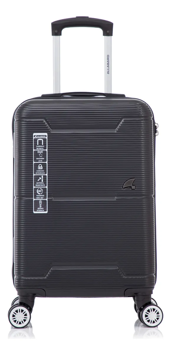 Mala De Bordo Viagem Padrão Anac 55x35x25 Leve Bagagem Preto Preto