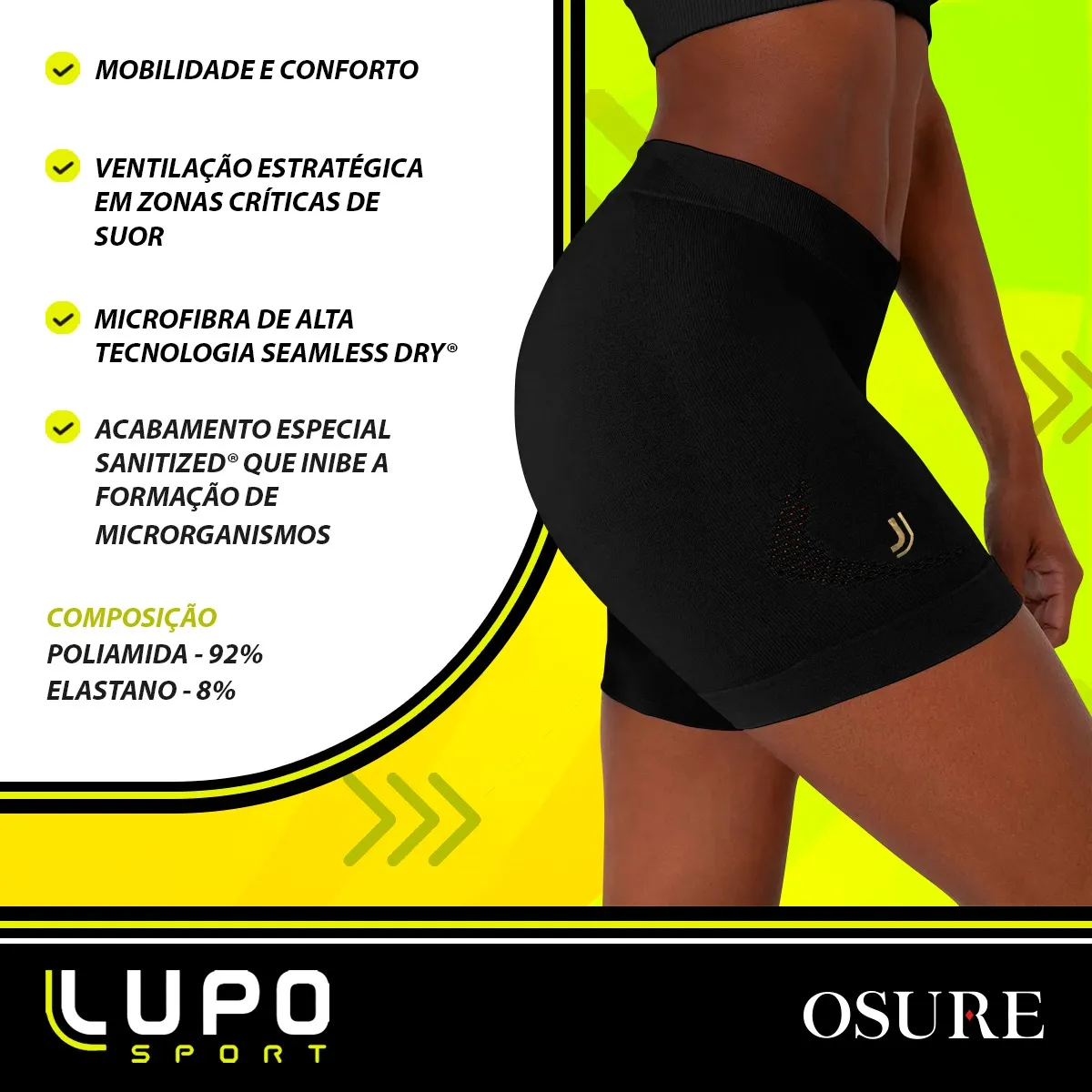 Short Lupo Original Feminino Bermuda Academia Treino Fitness