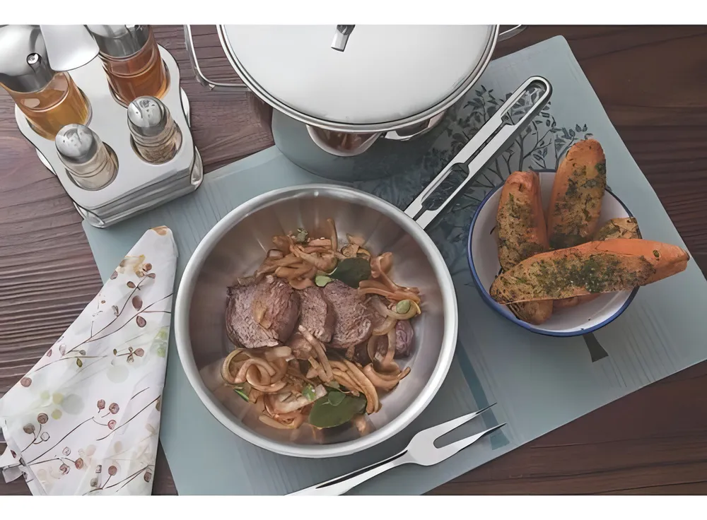 Jogo de Panelas Tramontina Allegra em Aço Inox com Fundo Triplo 5 Peças