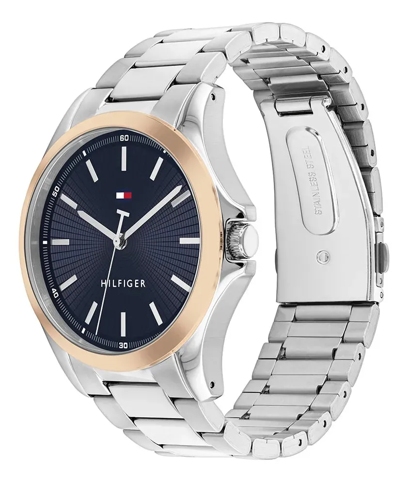 Relógio Tommy Hilfiger Masculino Aço Prateado 1710673 Prateado Azul
