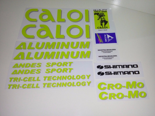 Adesivo Bicicleta Antiga Caloi Aluminum Andes Sport Verde