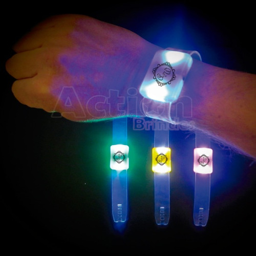 Pulseira De Led Para Festas Personalizada - Kit 20 Un