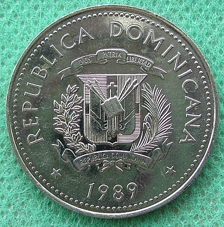 Moneda Rep Dominicana Medio Peso 1989 Faro De Colon