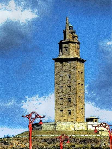 España Galicia La Coruña - Torre Hercules 2 - Lámina 45x30cm