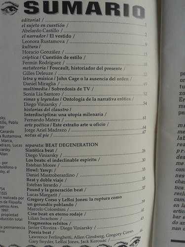 Imagen 3 de 3 de El Perseguidor Año Iii Nº 4 Otoño Invierno 97 Revista Letras