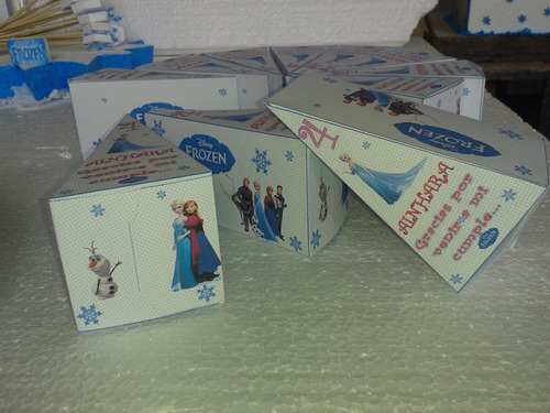 2 Tortitas De Cajitas Personalizadas De Frozen