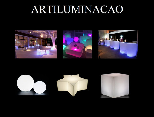 Imagem 5 de 6 de 2x Puff Iluminado- Artiluminacao - Puff 43 Led- Frete Gratis