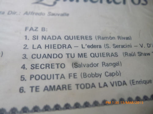 Vinilo Lp De Los Huasos Quincheros -boleros Para Enam (u1140