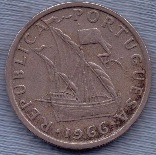 Portugal 5 Escudos 1966 * Barco A Vela *