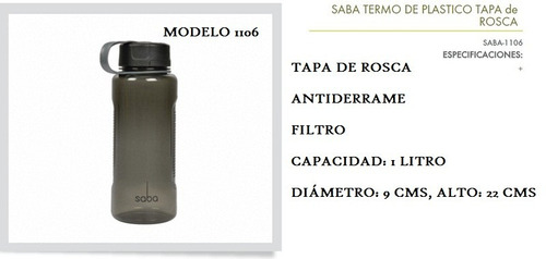 Termo Plástico Marca Saba Modelo 1106 