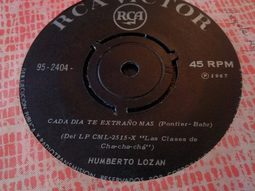 Vinilo Single De Humberto Lozan   Las Clases Del  Cha( P88