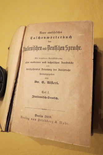 Diccionario Italiano Alemán Año 1888