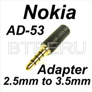Adaptador De Audio 2.5mm A 3.5mm Nokia Ad-53