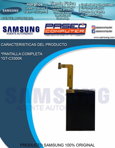 Pantalla C3300/3300k Agente Autorizado Samsung