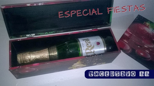 Caja De Madera Personalizada Con Bebida!! (sidra)2021