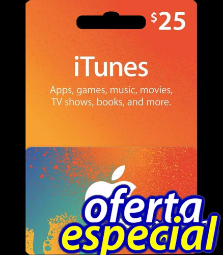 Itunes $25 Gift Card iPhone iPad iPod Tarjeta Itunes Store