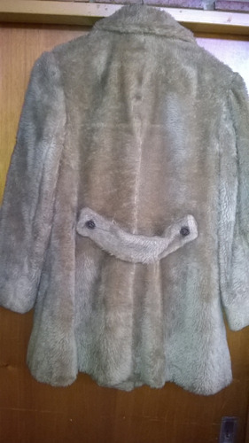 Saco Tapado Vintage Piel Sintetica * Pelo De Mono *