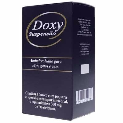 Doxy Suspensão 300mg Original Antimicrobiano Caes Gatos Aves