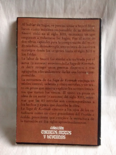 Imagen 3 de 5 de La Saga De Kormak Trad. Int. Agusti Dimas Ed. Vision Libros
