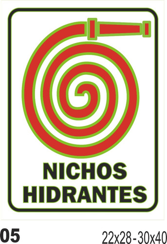 Cartel Fotoluminiscente Nichos Hidrantes Alto Impacto 22x28