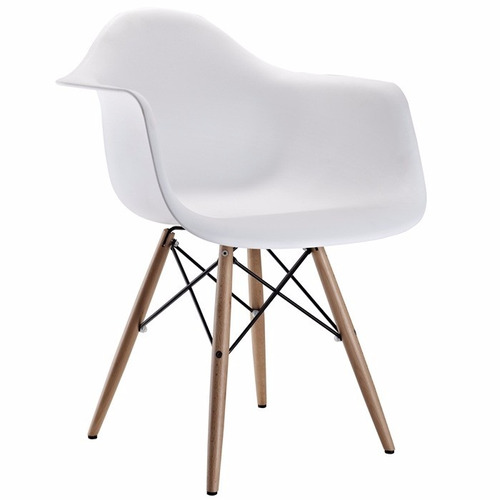 Sillon Paris Blanco Base De Madera Soportes De Hierro