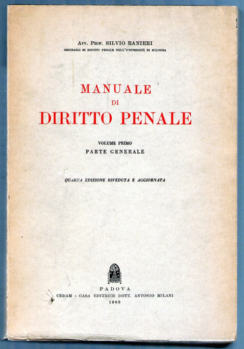 Manuale Di Diritto Penale Silvio Ranieri