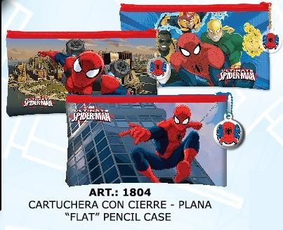Cartuchera Plana Con Cierre Spiderman Canopla Chata H Araña