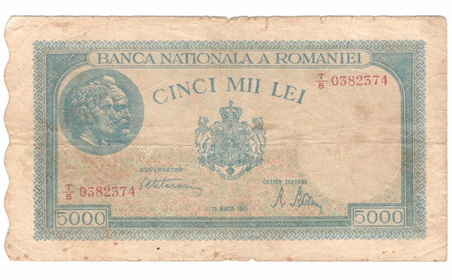 Billete Rumania 5,000 Lei (1945)